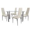 Mesa de Comedor Mesa de Comedor Moderna Vidrio Templado Mesa y Silla de Comedor para el Hogar Combinación Moderna Sencilla Mesa de Negociación