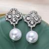 Corea del Sur Sentido del Diseño Personalidad Exagerada Metal Pendientes de Perlas Grandes para Mujer Moda Elegante Francesa Pendientes Pendientes Pendientes Accesorios para las Orejas