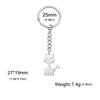 Hot Cut Titanium Steel Chain Keychain Cute Kitten Pendant 304 Chaveiro de Aço Inoxidável em estoque Atacado
