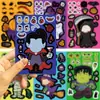 8 Novas Decorações de Colagem de Rosto Mutável de Halloween para Diário, Capa de Celular, Caderno, Adesivos de Mesa - Atacado