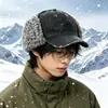 Gorro de invierno personalizado Senwai, gorra tipo visera plegable de dos correas, gorra de béisbol de felpa versátil para proteger los oídos, elegante y estiliza el rostro