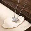 Collar de Mariposa Brillante de Plata de Ley 999 para Mujer Lujo Ligero Sentido de Alta Gama Estilo Mori Cadena Dulce para Clavícula Colgante Regalo al por Mayor