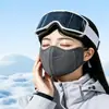 Mascarilla de Terciopelo Grueso Transpirable Cálida de Tres Capas para Protección contra el Frío, Mascarilla de Esquí del Noreste para Mujeres, Cortavientos de Otoño e Invierno