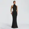 Ropa de Mujer Transfronteriza Europea y Americana 2026 Primavera Nuevo Estilo Color Sólido Elegante y Sexy Ajustado Espalda Descubierta Vestido de Cola de Pez para Mujer