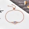 Venta directa transfronteriza Moda coreana Pulsera sencilla de corazón para mujer Zircón Aobao natural Amor Joyería Accesorios