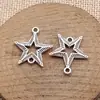 22X21Mm 1.6g Conector Estrela Prata Antiga Acessórios de Joias Europeus e Americanos Materiais DIY