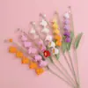 Producto Terminado de Lirio del Valle Tejido a Crochet Hecho a Mano Lana Ramo Eterno Flor Artificial Degradada Tejido Creativo Flor de Lirio del Valle de Cuatro Hojas Linda Regalo