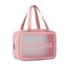 Bolsa de lavagem de viagem portátil portátil grande capacidade bolsa de armazenamento de cosméticos pu à prova d'água visível bolsa de cosméticos de alto valor