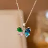 Collar de Diamante Único de Seis Garras Starlight para Mujer, Moderno y Sencillo, Diseño de Nicho con un Toque de Lujo, Colgante de Cadena para Clavícula
