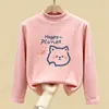 Roupa térmica feminina com forro de fleece, novo estilo outono e inverno 2026, segunda pele infantil de manga comprida, camiseta interna escovada para meninas