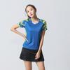 Terno de badminton de manga curta de secagem rápida, masculino e feminino, absorvente de suor, para treino, para impressão, atacado
