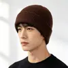 Gorro de punto de terciopelo floral para otoño e invierno, suave y amigable con la piel, con ala plegable, hace que la cara se vea más pequeña, adecuado para hombres y mujeres, gorro de lana para parejas, admite personalización