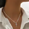 Colar de Temperamento com Diamante Verde Popular Normcore Estilo Frio Cruzado Europeu e Americano Corrente de Clavícula Brilhante de Luxo Leve de Alta Qualidade para Mulheres