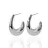 Aretes U de 4 colores con forma de gota de agua para mujer, diseño de nicho de lujo ligero europeo y americano, estilo cool de alta gama, aretes