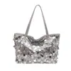 Bolsa Tote Grande com Lantejoulas de Design de Nicho Tendência Transfronteiriça 2026 Moda Casual Nova Elegante Bolsa de Ombro/Axila para Mulheres
