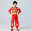 Día de Año Nuevo Disfraces de Actuación Infantil Rap Rojo Chino Tambores Yangko Jardín de Infancia Hija Taiping Disfraces de Danza Nacional