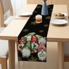 Nuevo camino de mesa navideño de lino estampado transfronterizo, mantel de restaurante occidental, mesa de comedor nórdica, camino de mesa navideño con muñeco de nieve