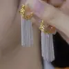 Brincos de Corrente Geométrica com Pingente de Borla Galáxia Nicho Design Feminino Brincos de Moda Personalizados