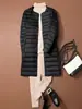 Chaqueta de plumas ligera transfronteriza para mujer, talla grande, de longitud media, nuevo estilo de moda de invierno 2026, cuello redondo, abrigo con forro interior cálido, moderno