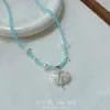 Collar de Cadena para Clavícula con Cuentas de Estrella de Mar Dopamina para Mujer Estilo Vacaciones de Verano en la Costa Collar Exquisito Versátil para el Día a Día