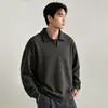 Sudadera para hombre de estilo americano, peso pesado, con bloques de color, cuello de gaviota, nueva para otoño/invierno, corte holgado, capa interior cálida, manga larga