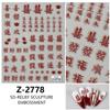 Redanco nuevo relieve 5D año nuevo fortuna suerte pegatinas de uñas puerta de la suerte pegatinas de uñas estéreo Z-2737