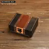 Caixa de Armazenamento Quadrada de Madeira com Imitação de Cobre Vintage Caixa de Armazenamento para Diversos de Mesa Objetos Pequenos Caixa de Armazenamento para Acessórios de Fuga Jóias