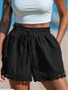 2025 Primavera y Verano Transfronterizo Europeo y Americano Nuevo Moda para Mujer Encaje Playa Casual Suelto Cordones Shorts