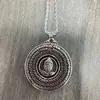 Collar con hebilla de seguridad de cabeza de Buda estilo nacional retro Sutra del Corazón joyería artesanal simple giratoria con acabado envejecido para hombre y mujer