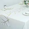 Ds Runner de Mesa Redondo Personalizado para Amazon Decoración de Boda de Hotel Tela Oxford Rayada Irregular Runner de Mesa Estampado en Dorado