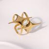 Anillo de estrella de personalidad pequeña transfronterizo Europa y Estados Unidos no se desvanece simple viento frío alto sentido acero inoxidable anillo abertura