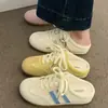 Pantuflas de Verano para Mujer para Exteriores 2026 Nuevo Estilo Amarillo Zapatos de Entrenamiento Alemanes Medias Zapatillas Sin Tacón Zapatos sin Cordones para Mujer