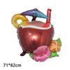 Vasos de Fruta Verdura Transfronterizos Piña Sandía Limón Cactus Maíz Fresa Decoración de Fiesta Globo de Película de Aluminio