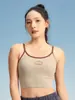 Sujetador deportivo de tirantes pequeños bicolor para mujer con copas fijas, adecuado para fitness, running, Pilates, entrenamiento de secado rápido y yoga, se puede usar como prenda exterior