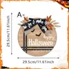 Bandeira de Jardim para Halloween Artesanato em Madeira Atmosfera Festiva Decorações para Pendurar na Porta e Janela Adereços de Decoração para Casa Etiquetas Penduradas