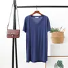 Camiseta de manga corta con cuello en V para mujer, nueva de primavera coreana, camiseta para mujer, top largo para mujer