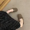 Primer Encuentro Temporada Zapatos de Felpa Cálidos Ropa Exterior para Mujer 2026 Nuevos Mocasines de Boca Baja Mary Janes de Correa Única