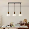 Lámpara de araña para restaurante estilo medieval, linterna de calabaza retro francesa color nogal, estilo crema, tres cabezas, lámpara creativa para mesa de comedor, bar