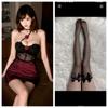 Estilo Dark Garota Quente Malha Transparente Flor Tridimensional Alça no Pescoço Lingerie Sexy Vestido Slim Sexy Sem Costas