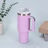 Taza de Hielo de Acero Inoxidable de Segunda Generación Transfronteriza de 40 oz con Asa Portátil, Pajilla, Termo, Taza para Coche al Aire Libre
