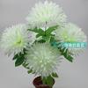 Crisantemo artificial de imitación no tejido, 5 cabezas, 21 cm, puntiagudo, flor artificial para el Festival Ruso de Qingming, conmemoración de tumbas, protección ambiental, flor