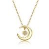 Collar de pareja de luna y estrella de moda coreana al por mayor de pequeñas joyas transfronterizas, un par de cadenas de clavícula de suéter de moda para hombres y mujeres
