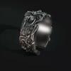 Anillo de plata tailandesa estilo nacional Sutra del Corazón Valiente personalidad apertura anillo para hombre chicos retro Plata Marea dedo índice para hombre al por mayor