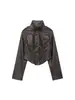 Comercio Exterior Transfronterizo Spot Ropa Europea y Americana Otoño e Invierno Nuevo Wholesale Diseño de Moda Cremallera Decorativa Chaqueta de Cuero