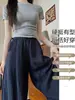 Pantalones de maternidad para verano, sin soporte para la barriga, hechos de lino ligero, transpirable y de corte holgado, pantalones de pierna ancha, talla grande, pantalones largos que no aprietan