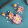 24 nuevo diseño original antiguo hecho a mano degradado rojo flor pasador clip delicado caliente floral ropa china accesorios para el cabello