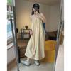 "Estilo Privado" Verano Nuevo Estilo Coreano Moda ins Vestido de Tirantes Rayado Perfil Holgado Ajustado Vestido Largo para Mujer