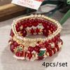 Presente de Natal Transfronteiriço Joia Bohemia de Contas Multicamadas Pulseira de Natal Feminina com Contas de Cristal DIY