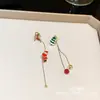 Pendientes de Borla Pompones Corazón con Lazo Afelpado Color Borgoña Perla Colgantes Largos y Cortos Lujo Ligero Sentido de Alta Gama