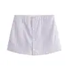 Camisa de Popelina Holgada + Falda Pantalón Corto para Mujer Zadata&Zr 2025 Nuevo Estilo Europeo y Americano 202045